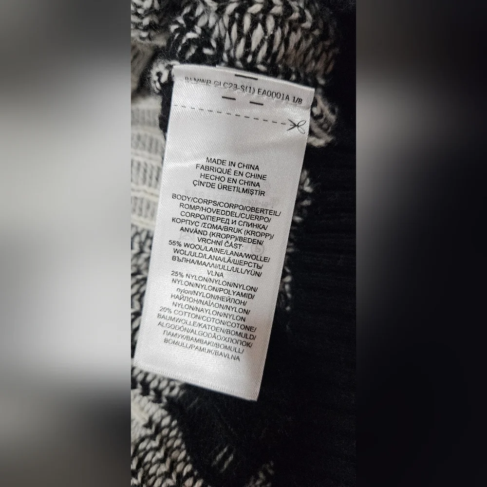 LAUREN Ralph Lauren Black Label Buffalo Plaid Fringe Sweater Wool size S - Picture 4 of 5